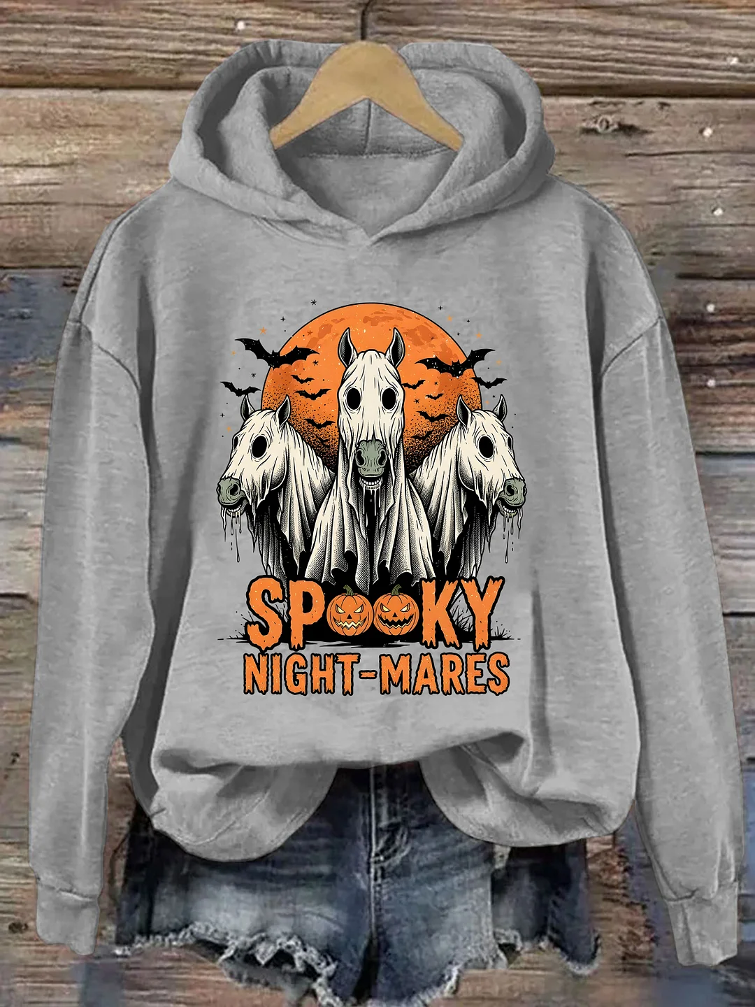 Halloween Spooky Ghost Horse Hoodie