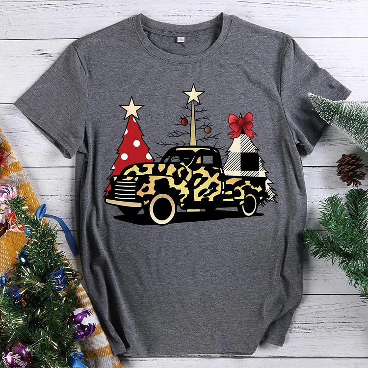 Leopard Car Christmas  T-shirt Tee -606427