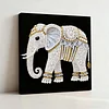 (25x25cm)DIY Pearl Painting Elephant Framed Handmade Pearl Material Art Kit Living Room Decor