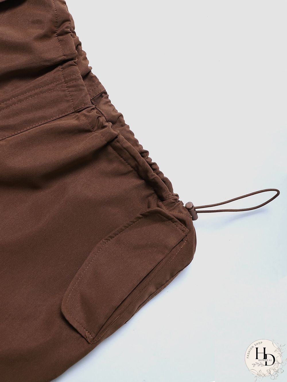 Women Solid Loose Drawstring Casual Cargo Pants