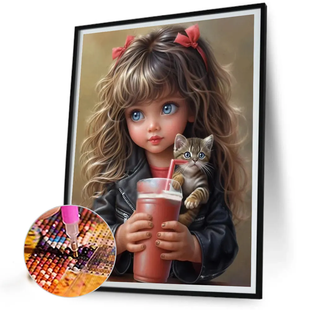 Full Round Diamond Painting 40*50cm - Sweet Cool Girl