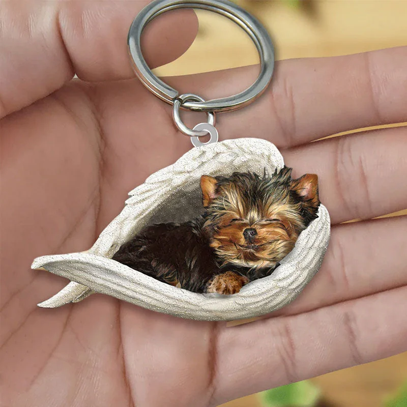 VigorDaily Sleeping Angel Acrylic Keychain Yorkshire Terrier