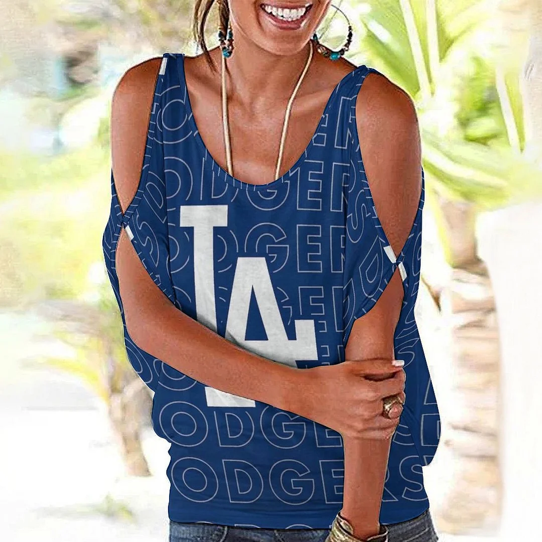 Shoulder Off  Loose Short Sleeve Casual T-shirt for Women Printed with Pattern,Blue,Red,