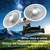Rechargeable Dual Head Car Fan 3 Speeds 360 Degree Rotatable Vehicle Rear Headrest Fan for Universal Cars SUV Sedan Trucks