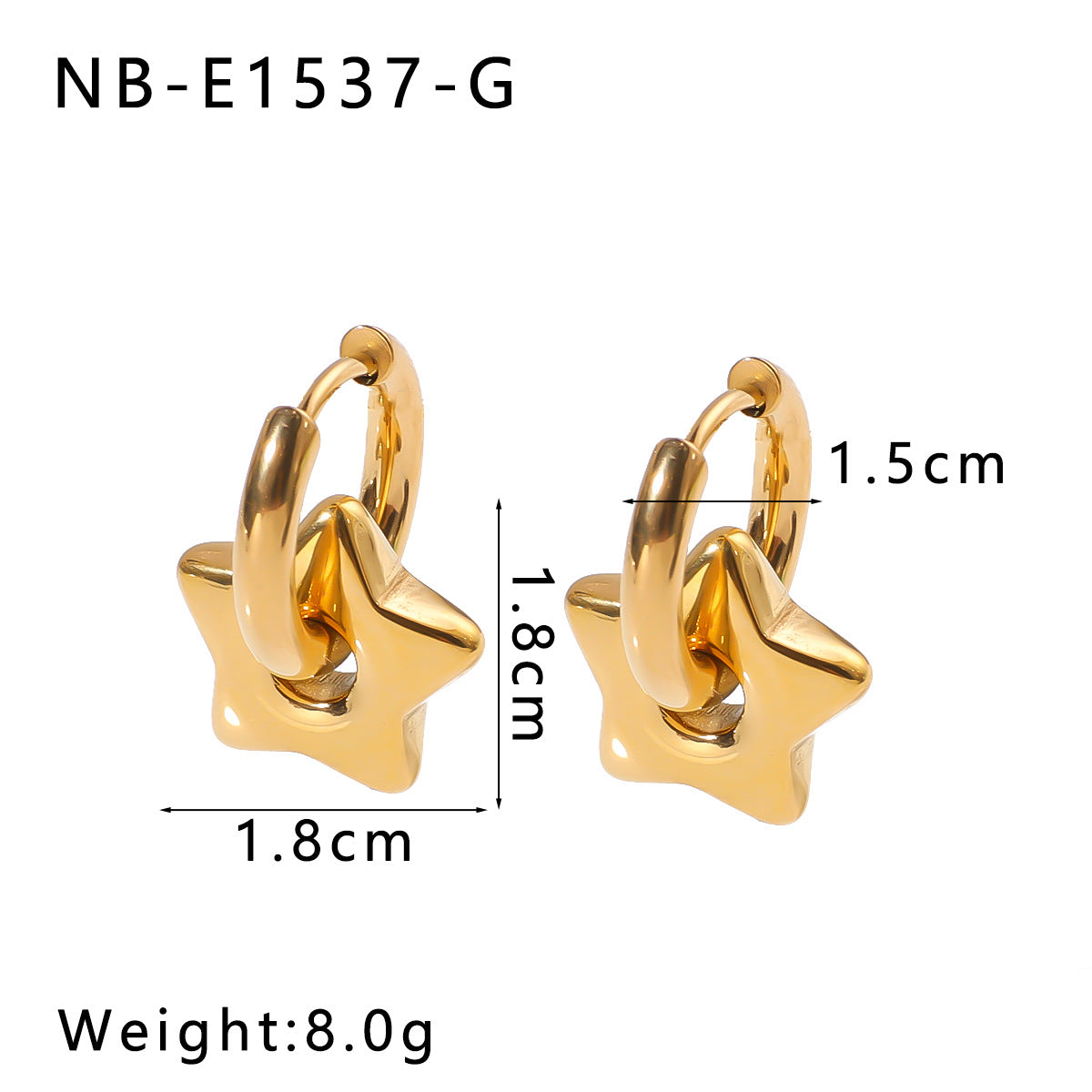 Stainless Steel Earrings For Women Love Heart Flower Crescent Geometric Pendant Earrings Titanium Steel Gold Steel Color Matching Earrings