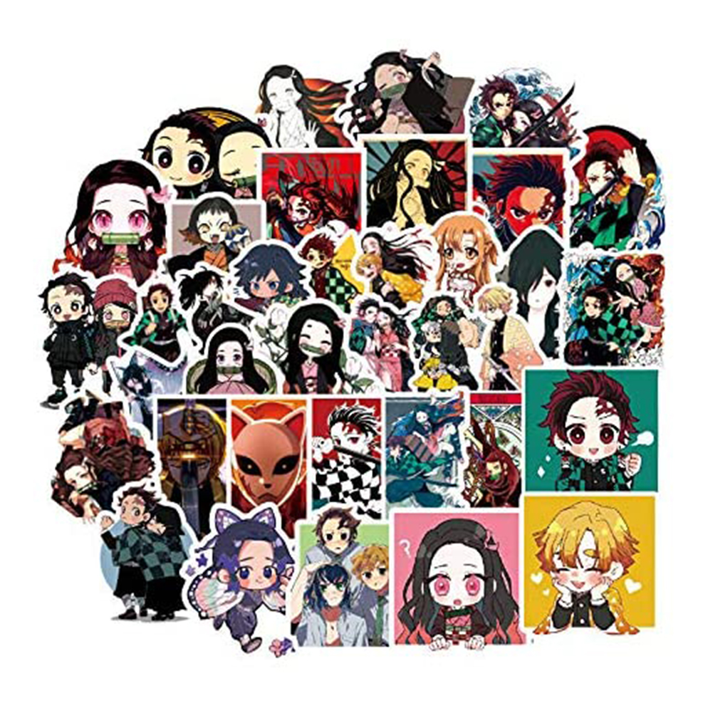 

50pcs Cartoon Anime Stickers Car Bike Motorcycle Luggage Waterproof Decals, 501 Original
