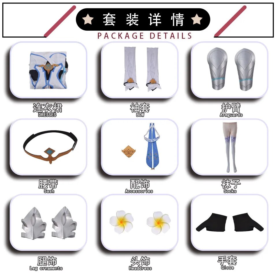 [Wetrose] In Stock Genshin Impact Traveler Lumine Hotaru Tabibito Female Cosplay Costume Full Set Game Party Halloween