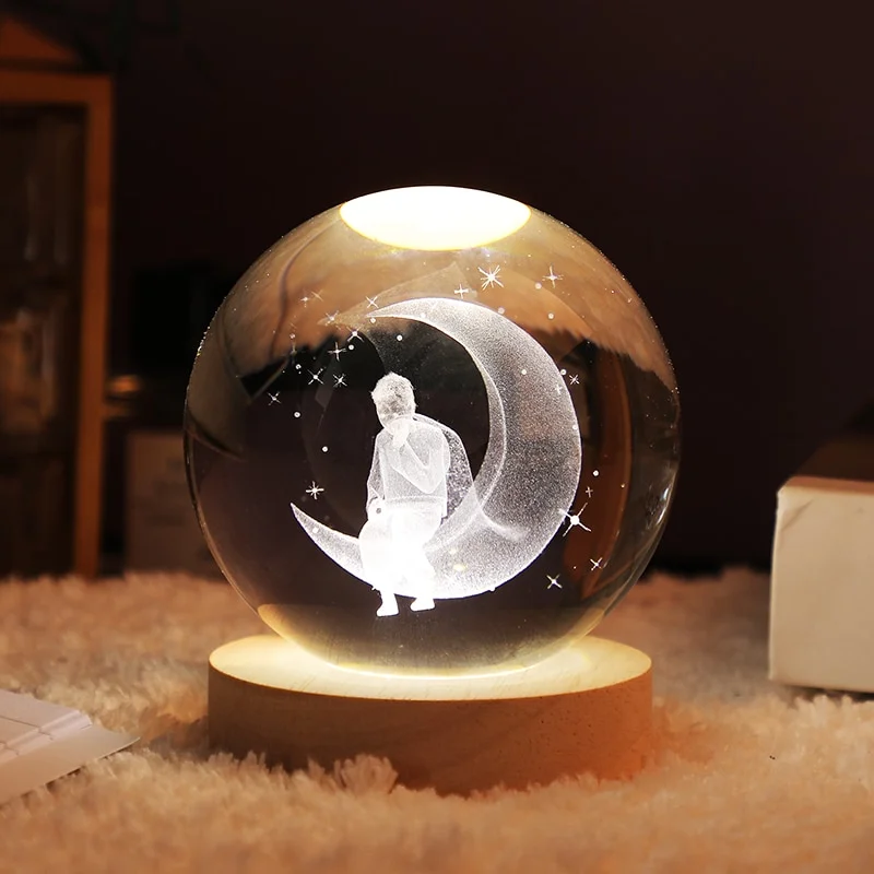 Nigikala Solar System Crystal Ball Decoration The Little Prince LED