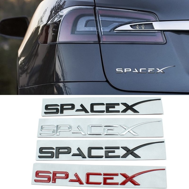Space X Letter Rear Tail Emblem Sticker Badge Decal For TESLA Model 3 X S  dxncar