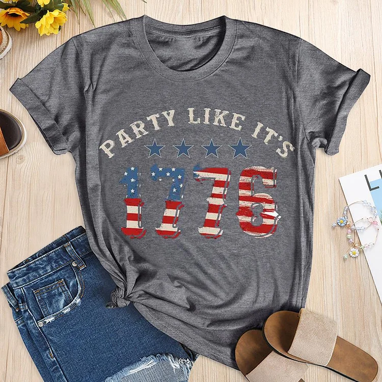 Independence Day Print 1776 Letter T-shirt-Annaletters