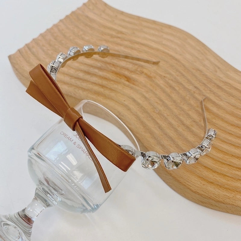 South Korea’s New Crystal Full Diamond Headband Summer Simple Hair Hole Steel Ring Thin Edge Headband
