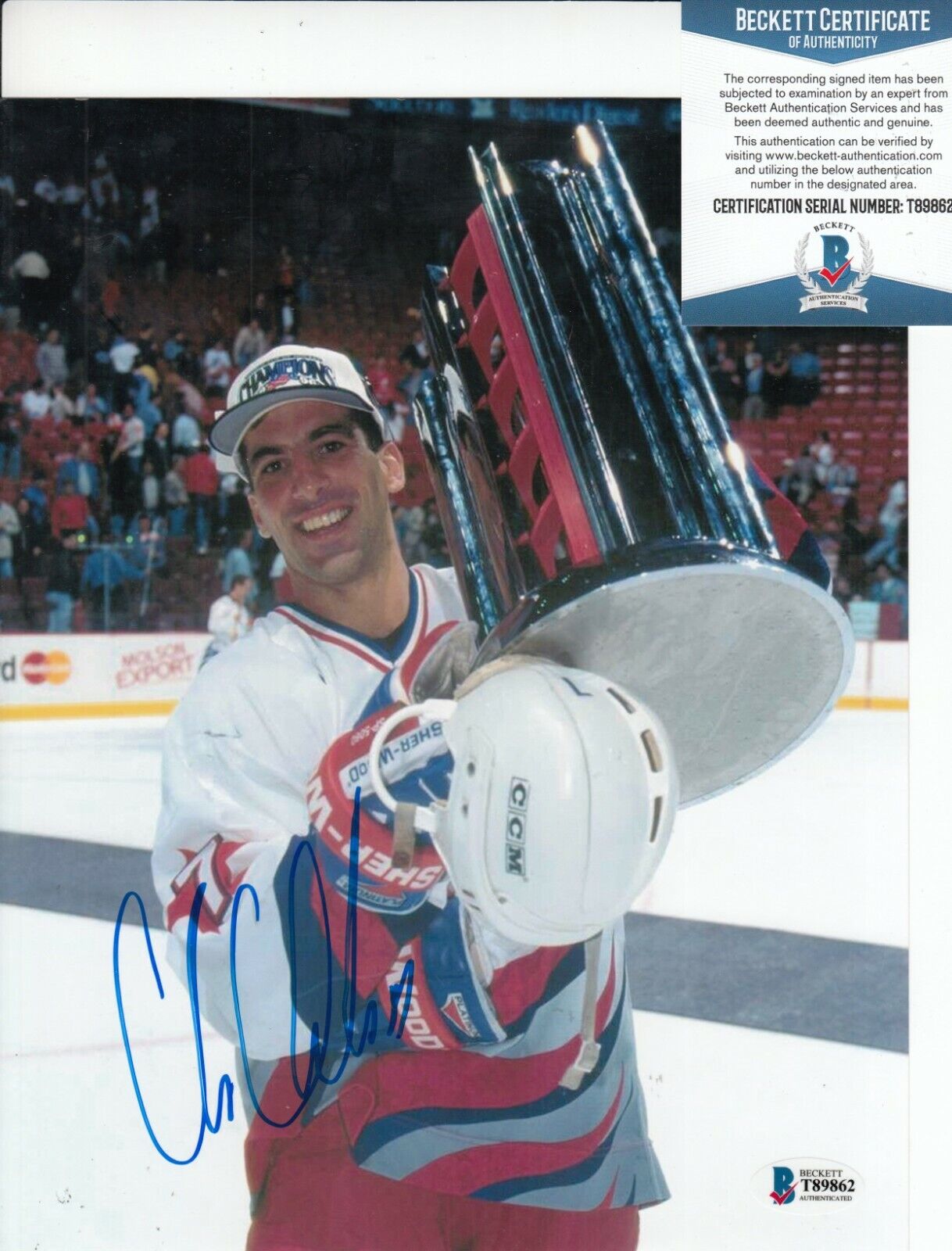 CHRIS CHELIOS signed (CANADIENS BLACKHAWKS) Hockey 8X10 Photo Poster painting BECKETT BAS T89862