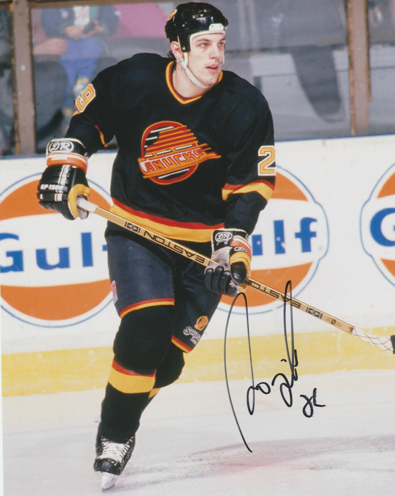 VINTAGE GINO ODJICK SIGNED VANCOUVER CANUCKS 8x10 Photo Poster painting #6 Autograph
