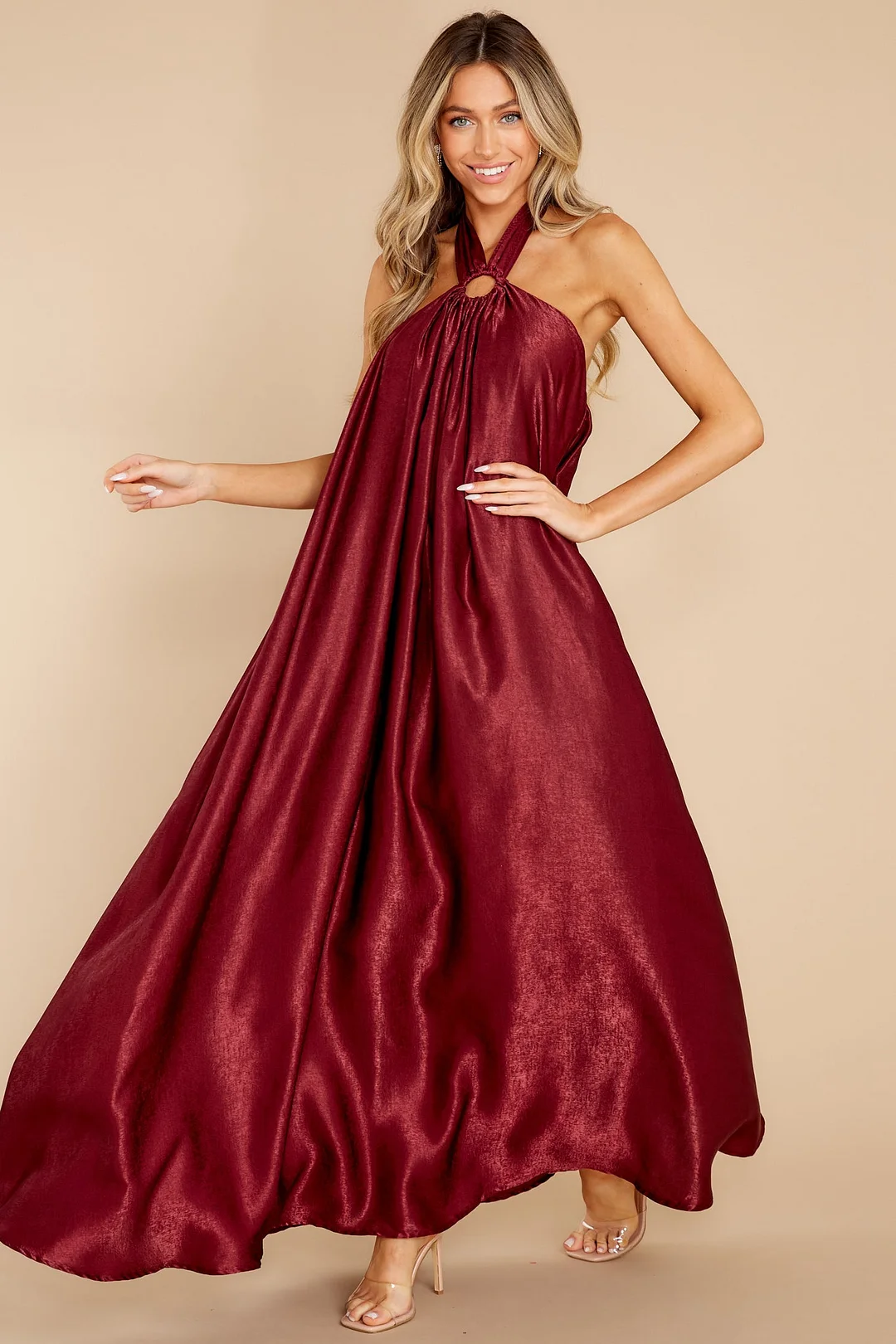 Covered By Love Cranberry Maxi Dress