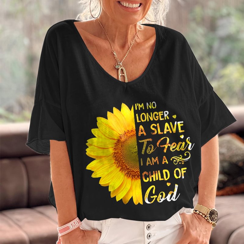 I'm No Longer A Slave To Fear I Am A Child Of God Printed Hippie T-shirt