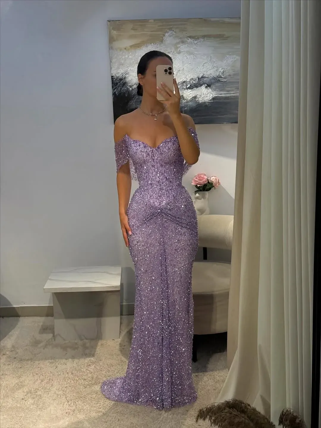 V-Neck Off-The-Shoulder Strapless Sleeveless High-Waisted Long Mermaid Prom Dress With Beading And Pleated | NW0054 Wellcucu