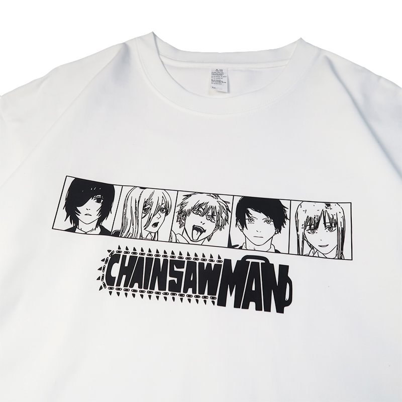 Pure Cotton Chainsaw Man Manga Style T-shirt weebmemes