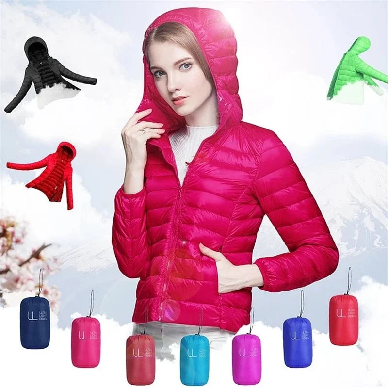 warm women winter jacket parkas coat White duck down-coat light women's clothing outwear plus size