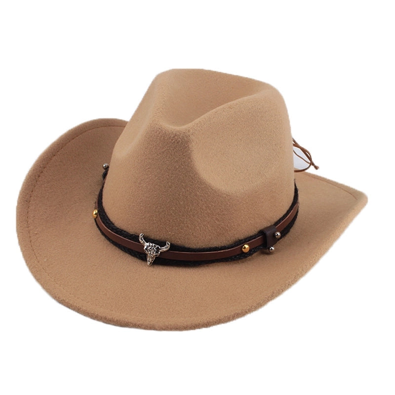 Spring And Summer Style Woolen Cloth Cowboy Hat Men And Women Couples Ethnic Style Roll-up Hat Sunshade Hat Jazz Hat