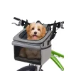 Dog Bike Basket, Soft-Sided Pet Bike Carrier with 4 Mesh Windows for Small Dog Cat Puppies