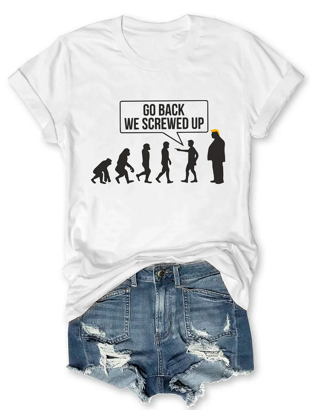 Go Back We Screwed Up Subtle FDT T-shirt
