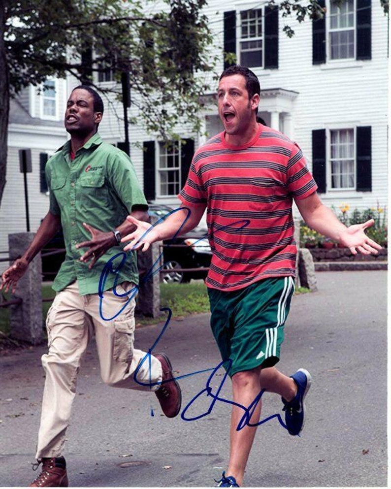 Chris rock & adam sandler signed autographed grown-ups 8x10 Photo Poster painting