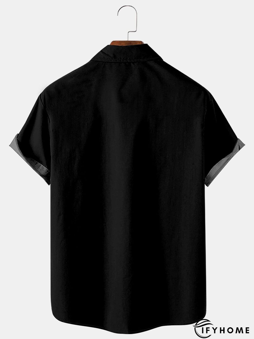 Mens Crucifix Print Casual Breathable Short Sleeve Bowling Shirt | IFYHOME