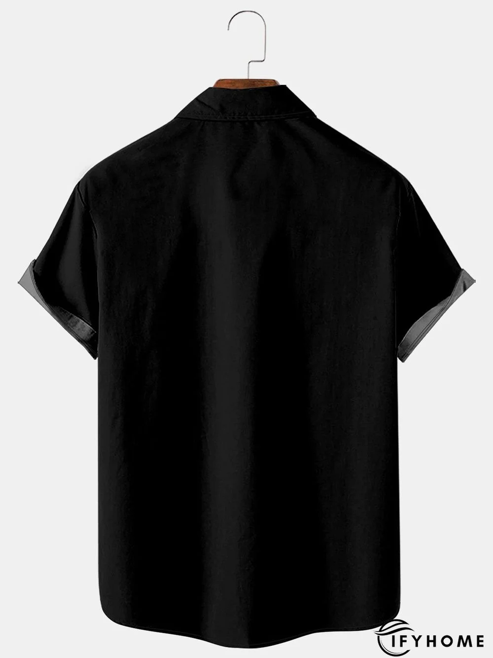 Mens Crucifix Print Casual Breathable Short Sleeve Bowling Shirt | IFYHOME