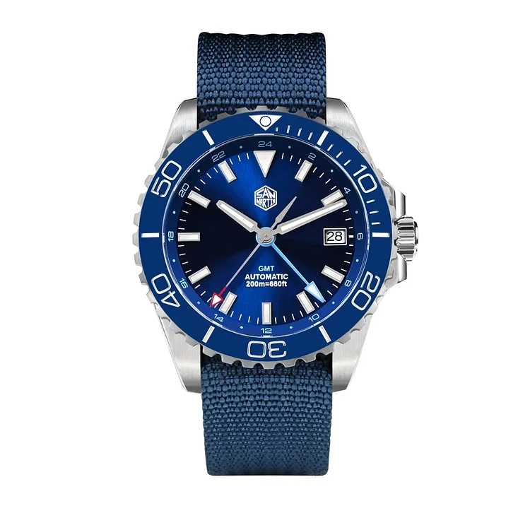 San Martin 39mm Diver GMT Enamel Dial Watch SN0136 San Martin Watch San Martin Watch