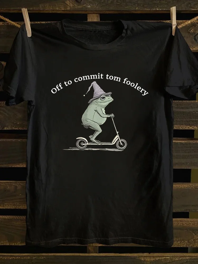 Off To Commit Tom Foolery Frog T-shirt