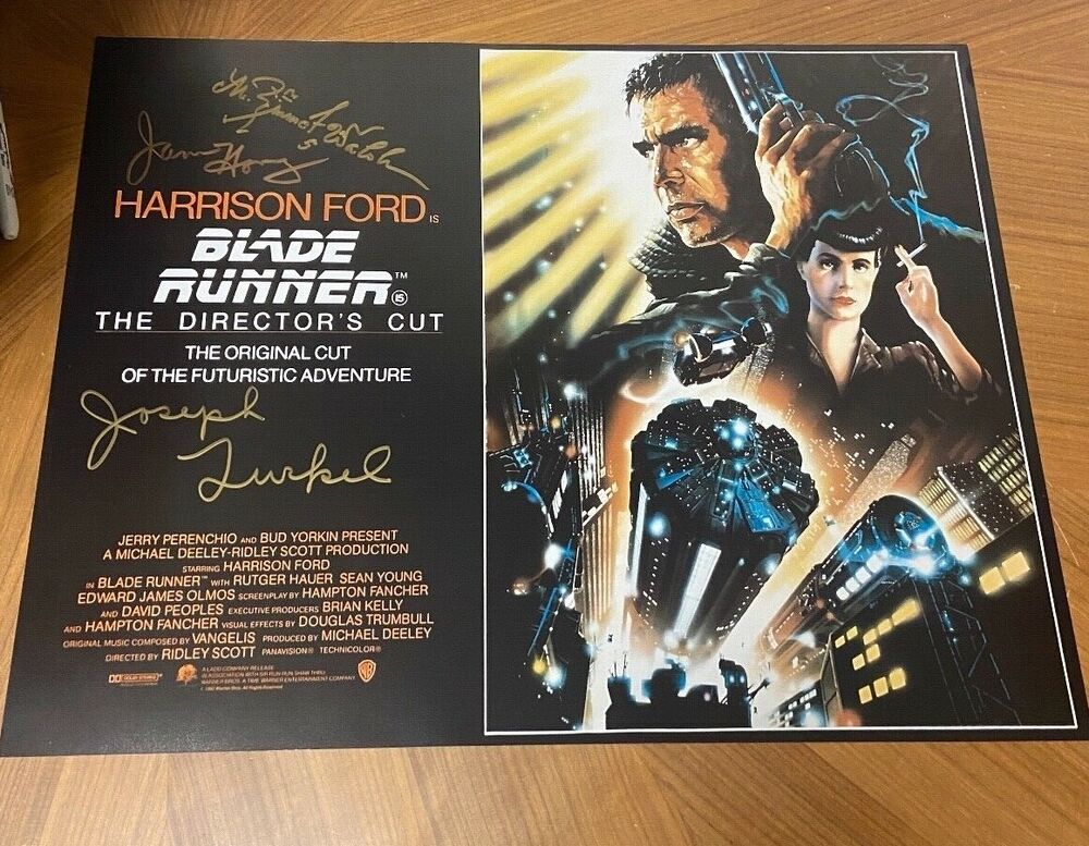 * BLADE RUNNER * signed 16x20 Photo Poster painting * HONG, WALSH, TURKEL * 2