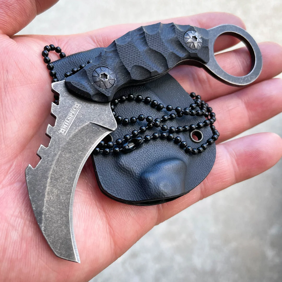 Milspec Everyday Carry Military Fixed Blade Neck Knife Karambit Blade w/ Sheath