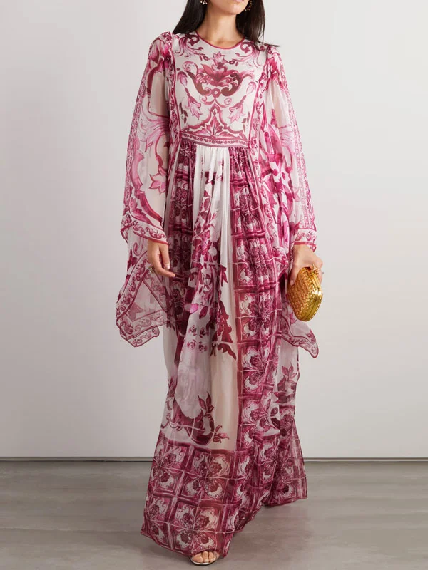 Printed Silk-georgette Gown