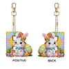 (US Only)PET Double Sided Special Shaped Easter Alphabet DIY Diamond Painting Keychain