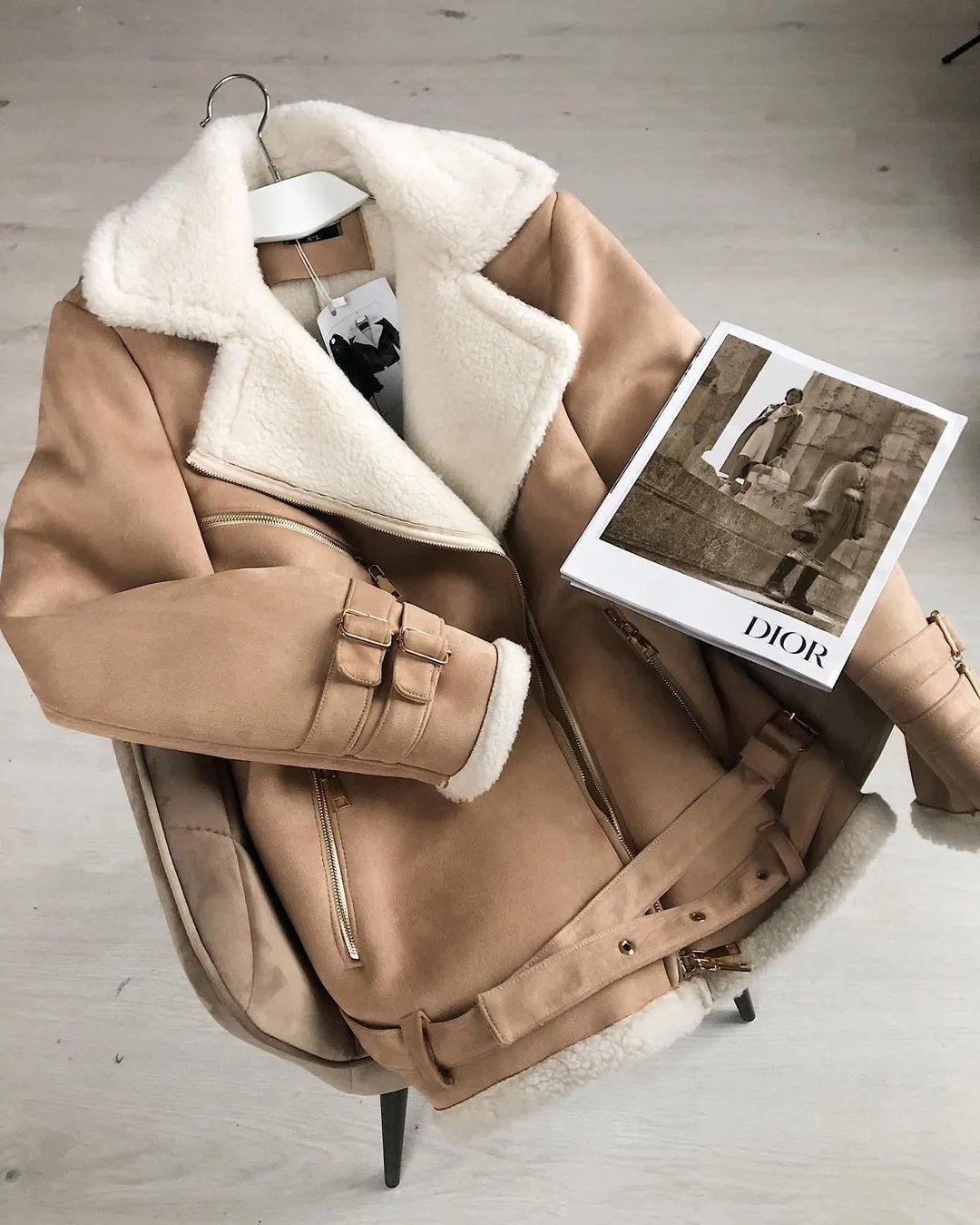 Nigikala Nigikala Autumn And Winter New Collar Zipper Open Shirt Fashion Women's Long-Sleeved Pure Color Coat