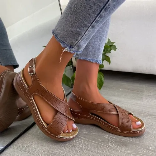 2021 Women Sandals  Breathable Comfort Shopping Ladies Walking Shoes Wedge Heels Summer Platform Sandal Shoes Mujer Plus Size 43