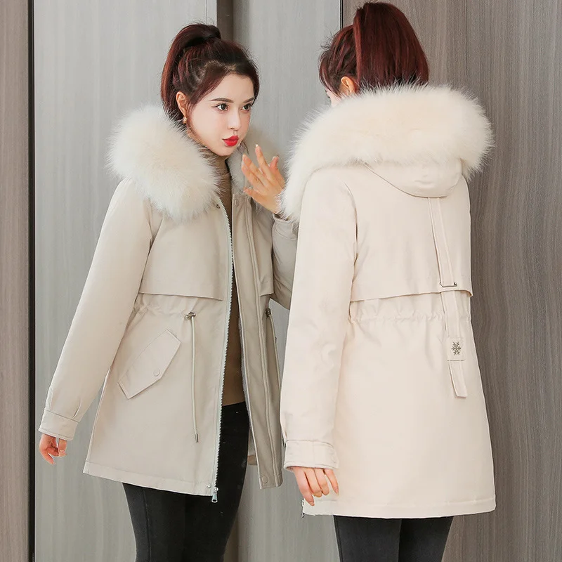 Toloer Fashion Temperament In The Long Down Cotton Clothes Female New Warm Wool Collar Cotton-Padded Jacket Korean Version Of The Thickened Coat Original Sheet-Outfit Ideas