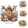 Acrylic Special Shape Flower Bird Diamond Painting Clock Ornaments Kit