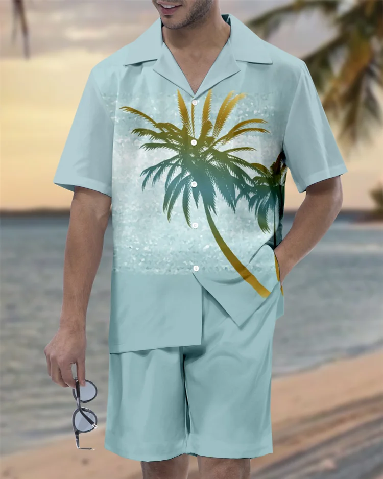 Suitmens Men's Hawaiian Vacation Short Sleeve Set 097