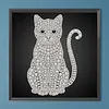 DIY Pearl Painting Kitten for Home Wall Decor(25x25cm)