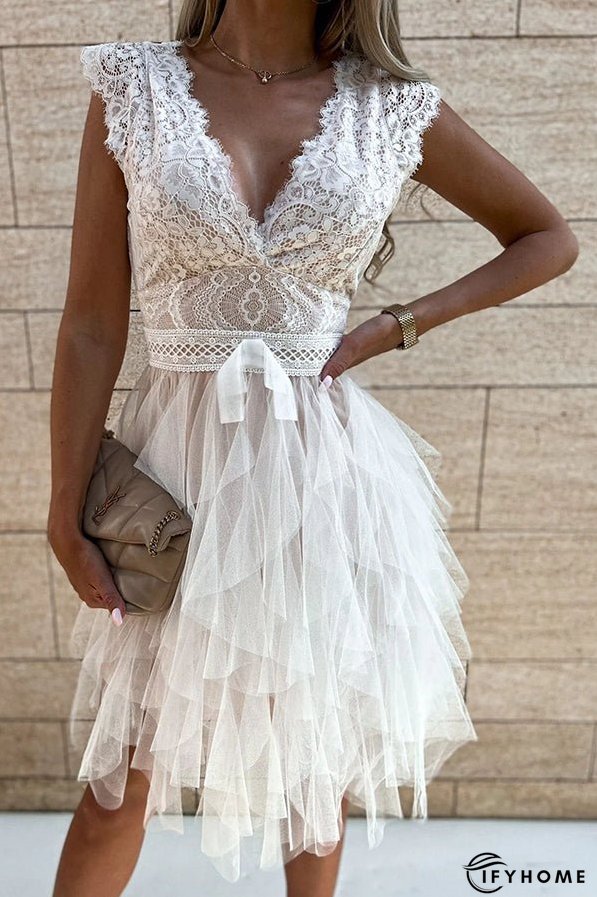 Infinite Beauty Lace Tulle Midi Dress | IFYHOME