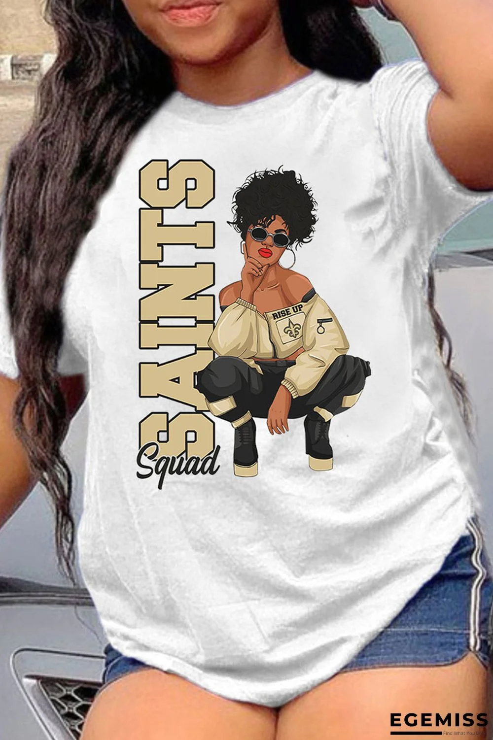 Apricot Fashion Casual Print Basic O Neck T-Shirts | EGEMISS