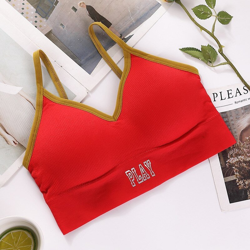 Women Bandeau Tanks Crop Top Seamless Tube Top Bra Top Fitness Underwear Female Sexy Lingerie Sport Top Padded Camisole M-L
