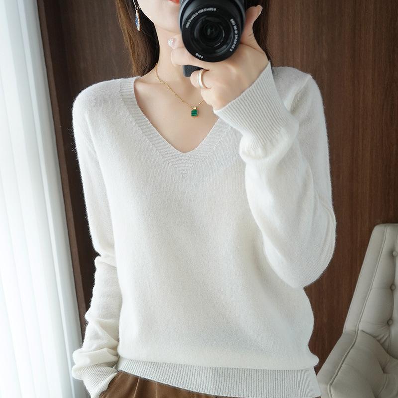  thdmladies V-neck Warm Sweater Bottoming Shirt thedmladies