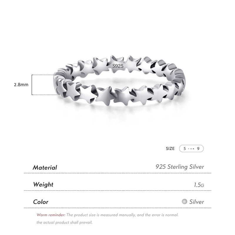 925 Sterling Silver No Inlaid Star