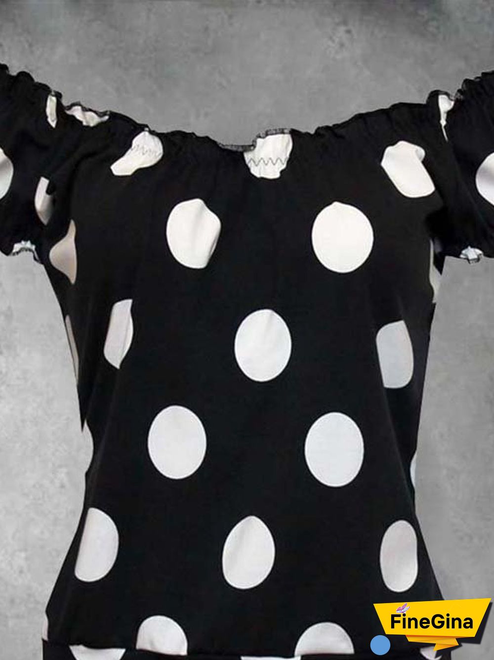 Short Sleeve Polka Dots Casual T-shirt