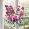(US Local)DIY Double Sided Special Shaped Flower Butterfly Diamond Painting Hanging Decor