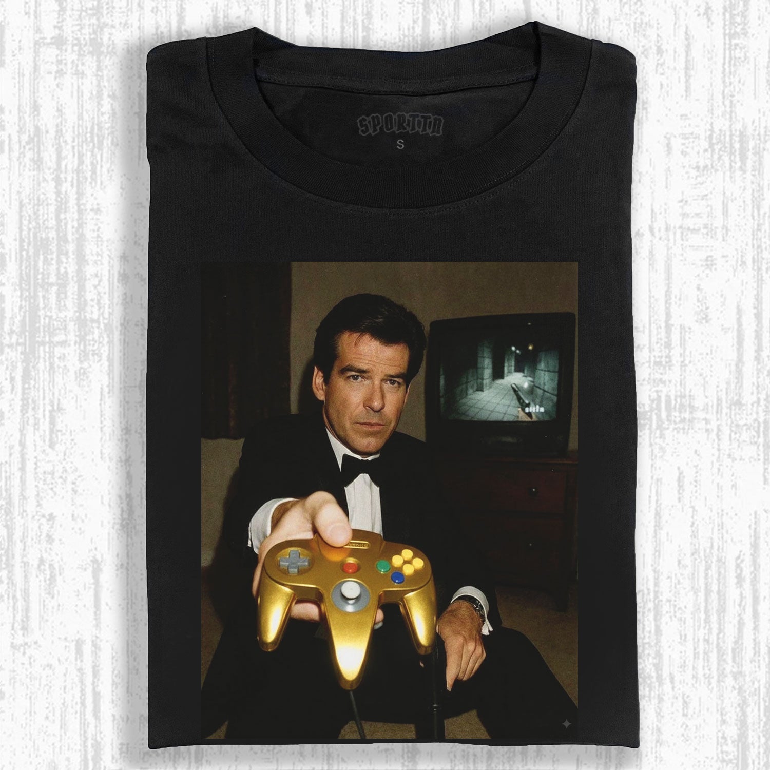 GOLD N64 JAMES BOND 'YOUR TURN' FUNNY T-SHIRT V2