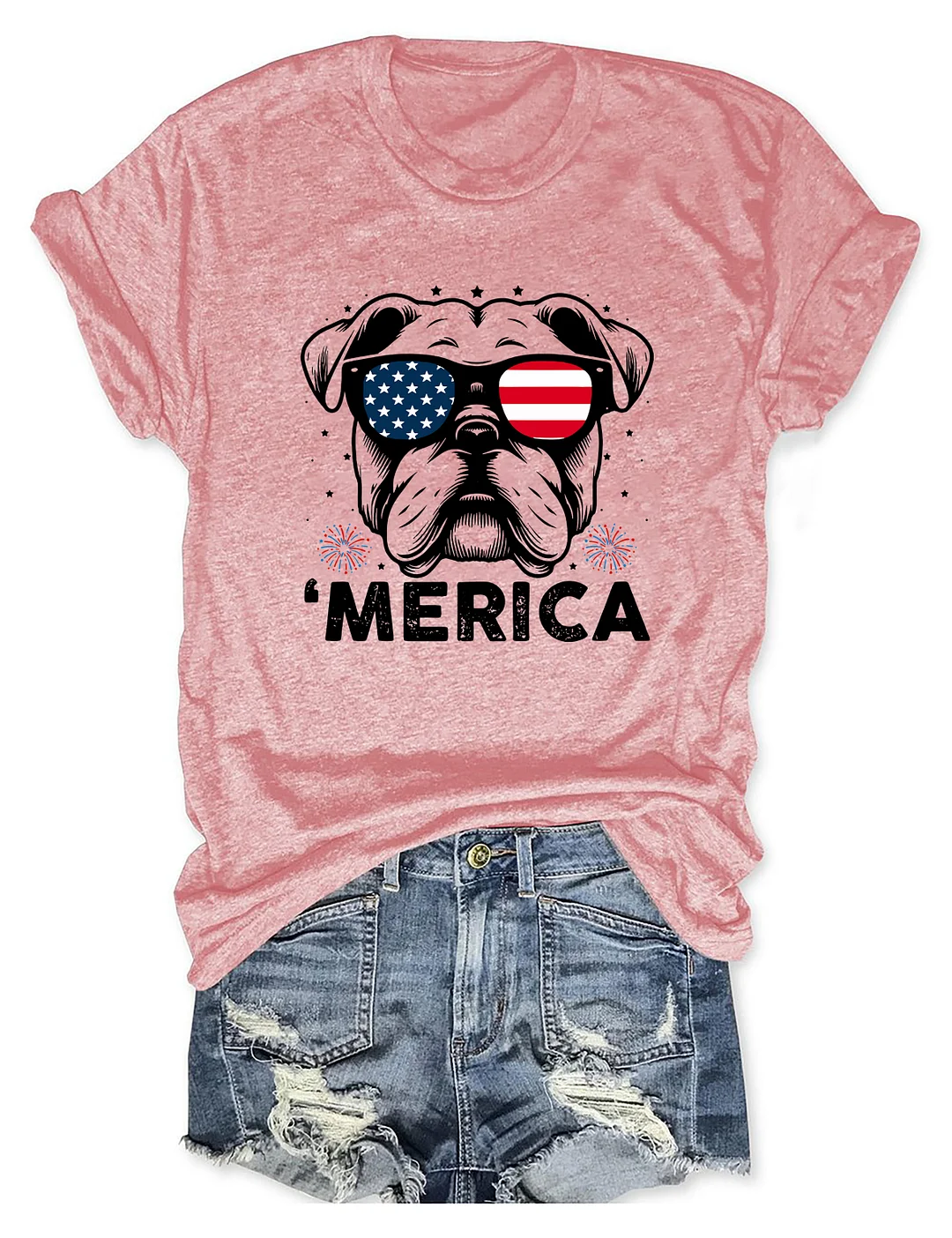 Bulldog 4th Of July T-shirt