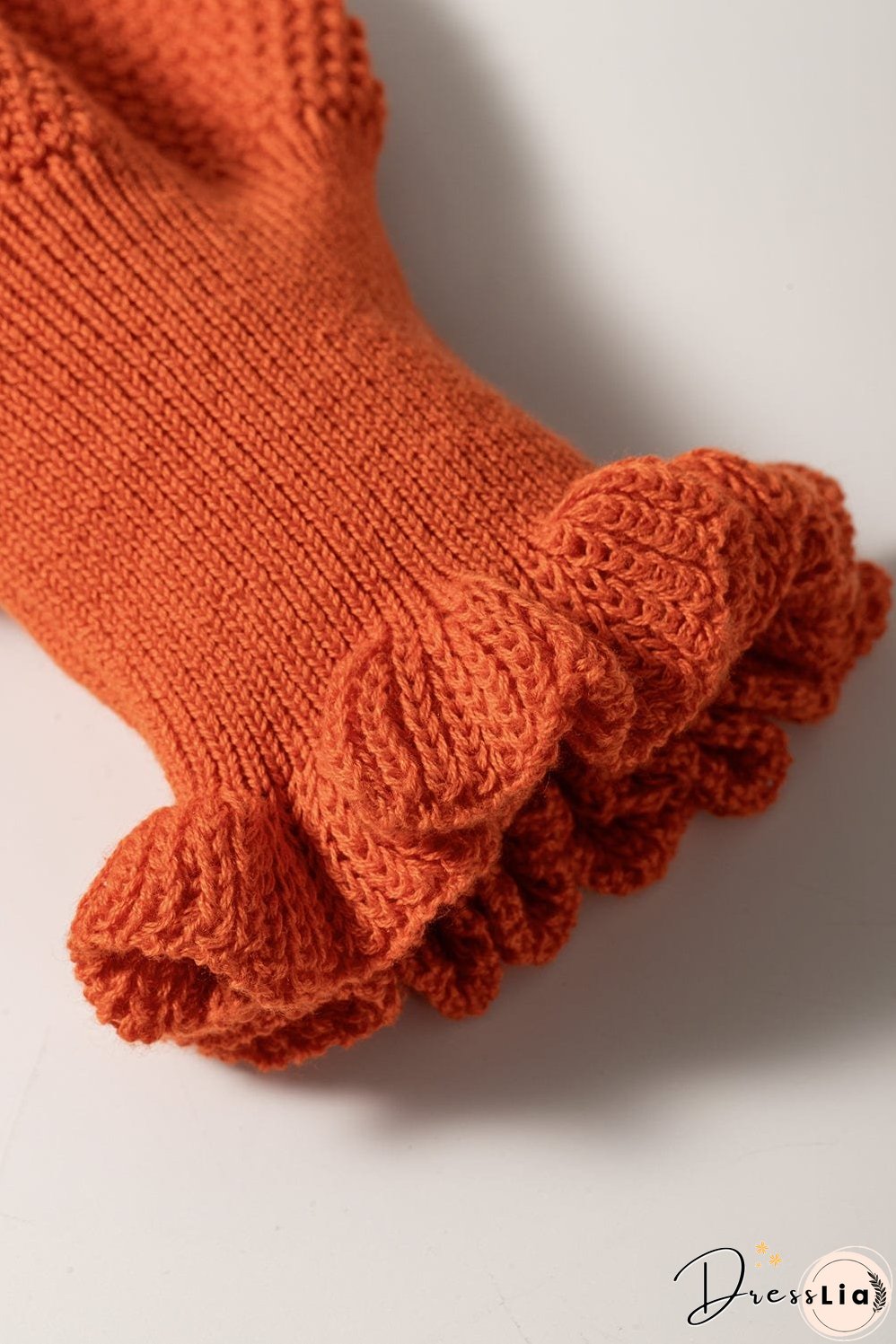 Golden Textured Knit Puff Sleeve Square Neck Sweater